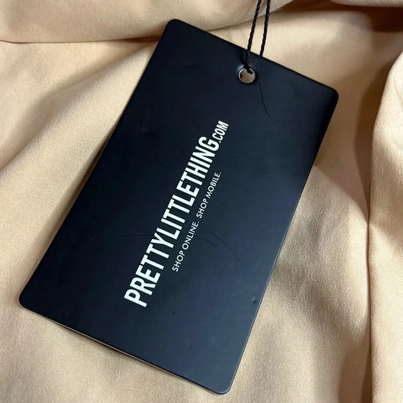 PRETTY Little Things Tan Mini Skirt with Tie Size 6 - Picture 3 of 9